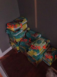 Diapers stash as of March